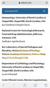 Вот статью почитайте, один из старейших мед журналов мира, ноябрь 2015, механизм заражения описанный в статье такой же как у нынешнего вируса, один из участников данного исследования Уханьский институт вирусологии