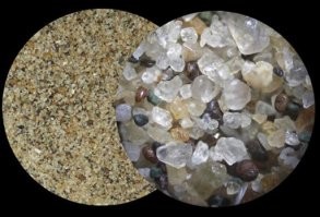 Песчинки. Это отдельные экземпляры так выглядят, а не весь песок такой. Как правило, всё выглядит примерно вот так: