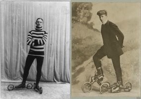 Крутой велосипедик!Колёса шикарно подойдут от самоката, размер тот же и даже складывать не надо. Или электролисапед сбацать... Как говорится "Всё новое это хорошо забытое старое"... Кстати на первых двух фото педальные роликовые коньки...