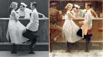 Для некоторых картин, как этап подготовки, делались постановочные фото.
Но сами картины намного колоритней и эмоциональней фото.