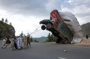 Охота на дикие грузовики была успешна, пойман взрослый сильный самец.