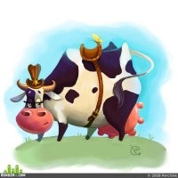 Прикольно, как на корове седло.