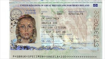 Я вижу на фото британский паспорт, в котором верхняя строка United Kingdom of Britain and Northern Ireland  заменена на United Kingdom of Taured, а строка British Cityzen заменена на Taured Citizen. Может, еще какие-то изменения, не копался.