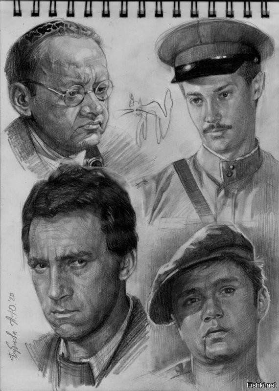 ИМХО - это не настоящий рисунок, а так называемое "сладострастие в седьмом знаке после запятой"... Да, всё до мельчайших морщинок, реснички-брови, ткань рубашки... А эмоций НЕТ... Рисунок-то пластмассовый... (если это РИСУНОК).
А настоящий рисунок карандашом - это приблизительно так...