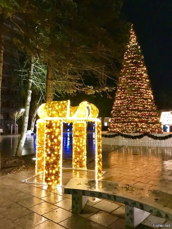 А у нас в городе очень красиво! На городской площади поставили искусственную ёлку. Но она очень хороша. Рядом волшебный домик и светящийся подарок. Главная улица тоже украшена на славу! Стараются и город и владельцы магазинов. Но вот снеговики-музыканты и парусник возле нашей школы. Олень и ещё ёлка возле ФОКа. Карета возле заправки на выезде из города. А недавно на трёх башенных кранах, где идёт стройка подвесили три огромные звезды. Они просто волшебно светятся в ночи высоко в небе. Короче несмотря на все трудности праздник чувствуется и поднимает настроение всем и гостям города и жителям.  Удачи нам всем и счастливого Нового года! Нельзя унывать и думать только о плохом. Находите радость в малом. А пока полюбуйтесь нашим городком.