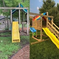 Интересно, а как он потемневшее дерево "отмыл", наждачкой?