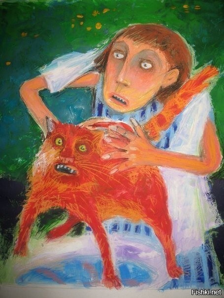 Купание красного кота. художник Елена Шумахер.