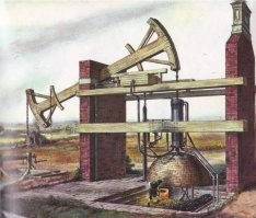 Странно, что в рассказе изобилующем такими техническими подробностями допускается элементарная не стыковка в датах. 
Судите сами. Мальчик родился в 1689 году. Самый первый образец паровой машины Ньюкомена построен в 1705 году. Стало быть "мальчику" уже 16 лет было на тот момент. Далее. В первых двигателях цилиндр обливали водой, для обратного хода, а вот подавать воду непосредственно в цилиндр, начали только в 1711 году. Стало быть поцану было уже 22 года! В таком возрасте его вряд ли бы поставили тупо открывать-закрывать вентили.
Я уже и не говорю о том, что размеры машины были такие, что мальчик 6-8 лет просто не смог бы произвести сборку и отладку приспособления без весьма длительной остановки машины. А еще, для того чтобы открывать и закрывать кран натяжением веревок с одного рабочего места, нужен был блок, и вряд ли в те времена ребенок имел возможность его раздобыть да еще как то закрепить на этой махине. 
Вот картинка для наглядности.