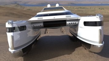 компьютерная туфта, которая еще долго не станет реальностью. Только вот в этом скрине море несуразицы, из-за которой этот "артобъект" развалится на выходе из воды. Это просто фантазии художника и не более....