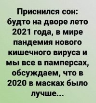 Вот такой мем был еще в прошлом году:

Баян-баяном, но сдается мне что и маски никуда не денутся. Вот так и будем ходить в масках и в памперсах одновременно ...