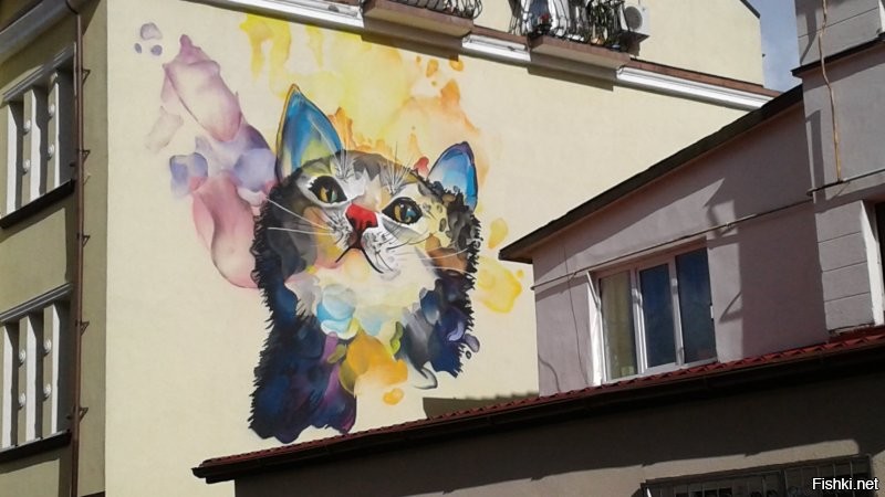 Не бульвар, а проспект. И да, у нас коты на особом положении. Есть и домики. Причём не только официальные у котофейни. Есть котошеф. И много граффити на тему. И самое главное новогодний кот на пряничном домике. )))))