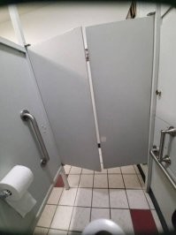 Это туалет для инвалидов, поверьте, приватность, далеко не самая большая проблема этих людей.