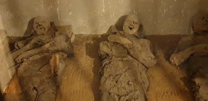 Был в Брно в сентябре прошлого года.
Там есть аналогичная тема в паре мест. Тоже места капуциновские.
Это у капуцинов была такая заморочка, что мол аскеты при жизни и после смерти тоже.