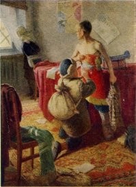 Вспоминаю мой (лично мой) СССР.
Я был председателем отряда, вроде 4-й класс, пионер. Задача была написать сочинение, ну я и написал, что картина мне не понравилась, а еще написал, что знамя это символ, и оно не стоит жизни твоих друзей, чьими сейчас рискует герой.
На меня орала училка, потом орали в директорской, потом в Красной комнате и вызвали родителей. Поскольку дело ясное (меня уже заочно выгнали с должности председателя совета отряда), то отец пошел к учителю. Она распиналась о моем неправильном мнении и т.д. И добавила, что мне, видишь-ли, картина не понравилась. Всем нравится, а мне нет. Отец тогда ответил:
- Вам что больше нравится: сахар или шоколадные конфеты?
- Допустим конфеты.
- Вот видите - вам что-то нравится, а что-то нет. Вот мне моя жена очень нравится, а вы нет. Бывает так.
Хлопнул дверью и мы пошли домой.