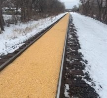 Из последнего вагона вдруг посыпалось зерно...