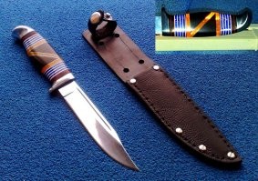 Во-во!
Финки с наборными ручками из оргстекла или с "розочками" и выкикидухи зыковские считались блатным жиганскими ножами. Но в большинстве случаев - примитивные заточки из лезвий промрубанка, обломков мехпилы или напильника.