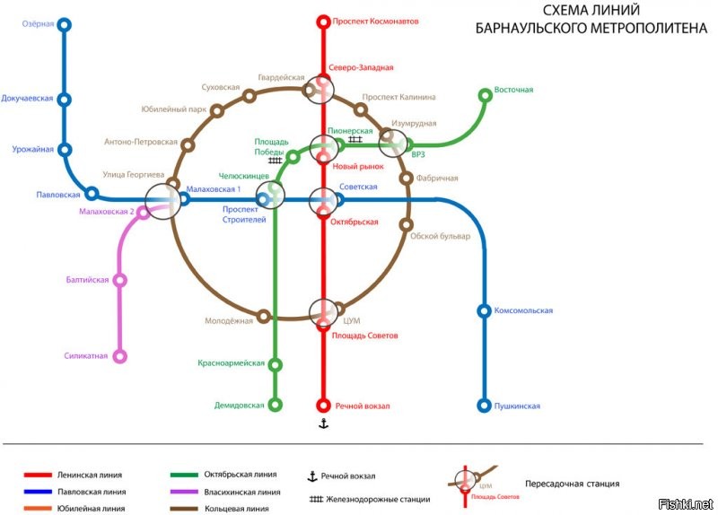Для поддержки: схема Барнаульского метрополитена.