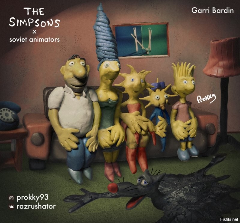Как бы выглядели Симпсоны, если бы их рисовали советские мультипликаторы