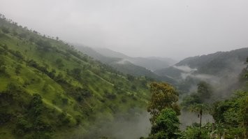 Ночевал на Шри-Ланке в отеле, который был прилеплен к скале. Там вид из окна номера на ущелье похожий был.