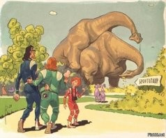 А то, что бронтозавры - оба самцы, никого не смутило? Только до Селезнева и Зеленого докопались?