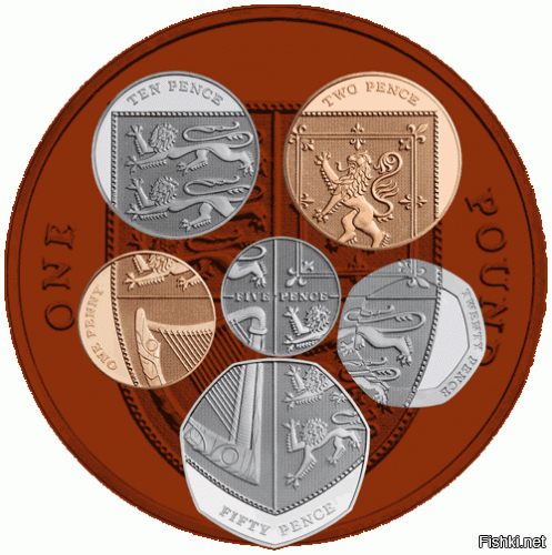 Вот такой необычный дизайн ряда монет, в основе которого реальный щит с герба Великобритании, был выпущен в 2008 году монетным двором Англии. Сами по себе монеты смотрелись привлекательно, но внимательный зритель мог догадаться, что где то должно быть продолжение! Если сложить 6 монет в правильном порядке, Вы увидите образовавшийся щит.