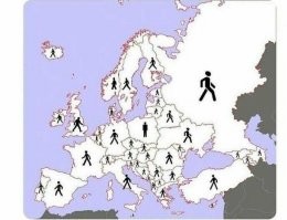 "Если разместить их на карте Европы, окажется, что все они бегут подальше от Польши!"
Причем можно наблюдать, что латыши и литовцы бегут от России, а эстонцы, белорусы и украинцы в ее сторону!