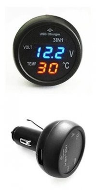 В общем-то всё правильно. А я у китаёзов купил такую приблуду в прикуриватель и теперь постоянно контролирую температуру (не очень важно) и зарядку (не надо открывать капот и лезть туда с прибором, тем более, что не у всех он есть), показывает точно, проверял!