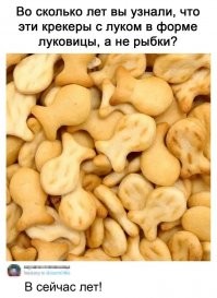 Вообще раньше у него было вкуса, просто был крекер соленый!))) И это рыбки.