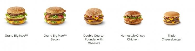 Ну тройной чизбургер и double quater pounder и так в меню