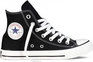 Это Converse Chuck Taylor All-Star, родоначальник спортивной обуви и всех кед в мире. Современные модели вполне удобны для каждодневной носки.
Хотя, судя по тому что парень за 12 лет истоптал всего 9 пар, он их носит далеко не постоянно.