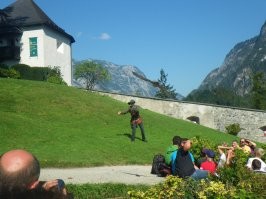 Hohenwerfen. Сейчас в замке расположен питомник по восстановлению популяции хищных птиц. Австрия Ежедневно для туристов проводится представление по кормлению. Незабываемое зрелище...