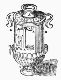 Самую первую версию вендинг-машины инвентанул Герон Александрийский еще в 1 веке н.э. Бросаешь койн в машину, и она тебе выдает порцию святого вотера. Кульно.