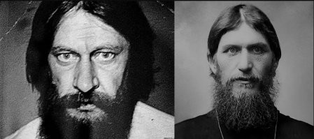 У Гришки глаза безумца ,а у Евстигнеева глаза добрые как бы он не старался ))