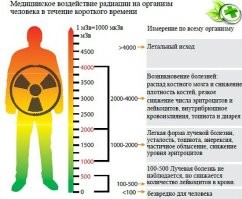 Безопасно для человека 0.30 мкЗв/час - т.е. ты можешь находиться в зоне с таким фоном сколь угодно долго... с увеличением фонового излучения время безопасного пребывания в зоне уменьшается. И тут уже важны не зиверты, а доза полученного облучения (зиверты умноженные на часы) и как происходит облучение (локально - рука/нога/хрен или общее - организм в целом, а так же комбинация локально/в целом). 
Далее см. картинку