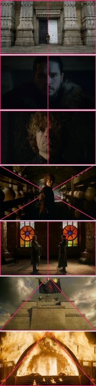 Это, если не ошибаюсь, называется "Перспектива", учат ей на уроках рисования в школе классе в 3-4м.  А точка в центре, где сходятся линии - точка схода.
И это не задумка автора, а неизбежный оптический эффект при изображении объектов, находящихся на разном расстоянии от наблюдателя.