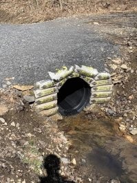 Поискал комментарии к оригиналу фото с бетонными мешками. Половина возмущается, четверть говорит: и так, сойдет, все равно будет лучше чем если бы это были мешки с песком, а некоторые еще и предлагают вбить через мешки арматуру - вот и получится железобетон в итоге... 
На самом деле цена такого мешка с бетонной смесью ничтожна, а вот цена труда (опалубка, размешивание бетона) во много раз выше. Но как-то это все равно глубоко неправильно...