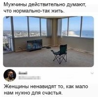 Мало нужно? Да чтоб я так жила. Пентхаус с видом на залив и теликом. 
Киньте в меня этим и я превращу данное место в уютную берлогу. Сама.