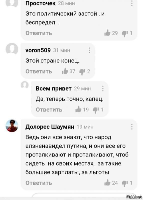 Мнение Россиян на происходящее.