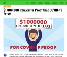 Злые языки говорят, что сам короновирус так и не выявлен.
И даже предлагают миллион долларов за научное доказательство его существования.