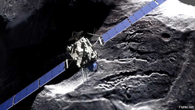 12 ноября 2014 года произошла первая в мире мягкая посадка спускаемого аппарата Розетта на поверхность кометы.