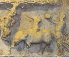 Особенно учитывая многовековое применение слонов в войнах Античности...
1. Воин на слоне в составе армии Диониса. Деталь барельефа из храма Адриана в Эфесе. 
2. Изображение боевого слона на этрусском блюде, созданном на рубеже IV и  III вв. до н. э.