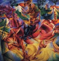 100 лет тому назад это называлось футуризмом.

В принципе, они угадали.

Умберто Боччони (1882 - 1916)