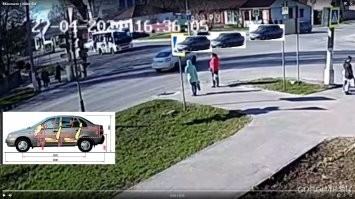 72 км/ч это 20 м/с. Как найти? 72 разделить на 3600 секунд и умножить на 1000 метров.
Трезвая оценка без эмоций. 
Смотрим фото. Видео отсёк на 2 секунде и на 3 секунде, как раз, когда был удар. Разбор проводил по видео. Кто не поверит, второе фото из яндекс карт и линейкой. 
За секунду, калина проехала три своих корпуса. Рассмотрим даже 4 корпуса, для тех, кто не признаёт упрямую математику, а видит мои кривые руки и пайнт. Так сказать с запасом в корпус.
Корпус калины 4 метра. Т.е. скорость 12 м/с(три корпуса) или 16м/с (четыре корпуса). Переводим в км/ч, умножаем на 3600 и делим на 1000. Получаем  43.2 км/ч или 57 км/ч. 

Теперь от себя и с эмоциями. 
Рассмотрел перекресток, ну почему не сделать ПП за столбом, как на ближнем ПП справа по видео. Ну раз уж сделали так, поставьте метровые бетонные столбы в количестве двух штук, чтобы была хоть какая защита пешеходов. В некоторых городах бетонные полусферы лежат на таких открытых перекрестках. Бордюр в этом месте сделайте повыше. Да при больших скоростях не поможет, но большинство ДТП происходят на разрешенных скоростях и страдают в основном пешеходы из-за проектирования таких перекрестков. 

Пешеходам здоровья и скорейшего выздоровления.