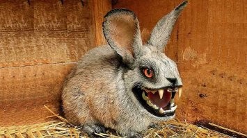 Херасе клыки у кролика. Интересно никакой лаборатории рядом нет?