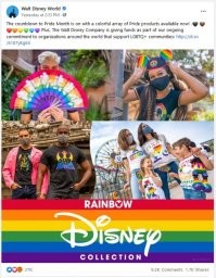 Нашел на просторах инета.

Компания Walt Disney в пресс релизе сообщает, что скоро месяц гей-отношений. Компания Walt Disney вкладывает большие средства в ЛГБТ сообщества! Прикреплено фото новой гей-продукции Walt Disney.

Вот как-то так.
И в такие моменты думаешь может муслимов пригласить пусть подчистят.
И после этой публикации соглашусь с вами теперь радуга как красная тряпка.