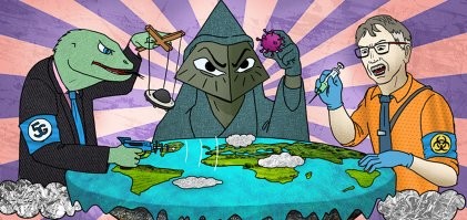 Художник создает иллюстрации, где люди и животные играют противоположные роли