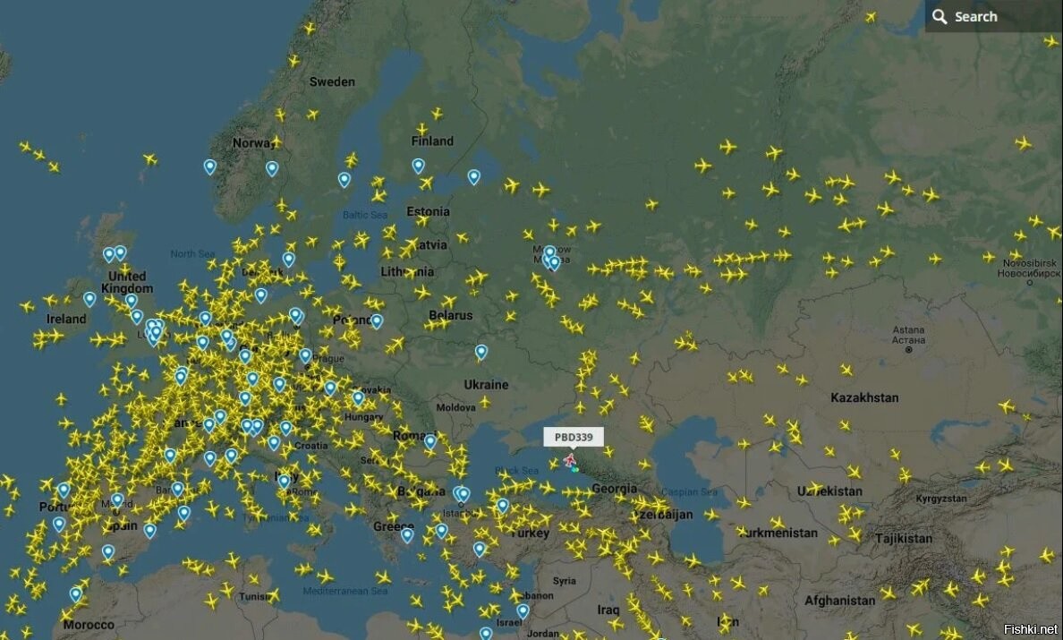 Карта полетов над россией