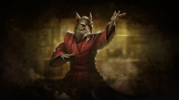 Дружеский поединок домашней крысы и кота