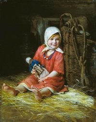 Варька. Замечательная картина. В оригинале светлая и ясная, художник с любовью изобразил дочь