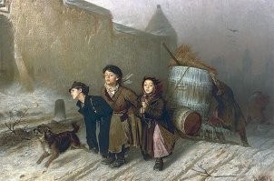 Ага, расскажите им, какие у них были игрушки.

«...Социальные условия последнего времени создали нагло-циничный разврат. Не говоря уже о той дразнящей скрываемые или подавляемые до сего времени чувств инстинкты проповеди безнравственности в литературе и со сцены, которая доступна классам более или менее культурным. Можно видеть, что дух разложения и нравственного упадка широко охватил и низшие классы. Улицы Петербурга за последнее время ночью переполнены малолетними про...ками, ищущими своих покупателей. Какая масса из этих детей идет во Врачебно-полицейский комитет за комиссионными листами, но еще больше их гуляет без всякой регистрации, и среди таких можно встретить девочек среднего класса, родители которых имеют достаточно средств, чтобы воспитывать их в учебных заведениях, прилично одевать и давать средства к жизни. Если одних на улицу гонит голод и нежелание честно трудиться, то другими руководит просто жажда развлечения...».

«...при вечерних полицейских обходах бань, гостиниц, ночлежных домов попадались иногда про...тки детского возраста, начиная с 11 и до 15 лет...»

В начале XX в. отмечали, что «...в Петербурге явление малолетней про...ции усилилось до такой степени, что стоит вам вечером выйти на Невский проспект и так называемые улицы, где промышляют про...тки, как вы непременно встретите среди них малолетних девочек, открыто пристающих к проходящим мужчинам. Иногда они гуляют группами в сопровождении своих сут...ров, тоже малолетних мальчишек, с которыми перебрасываются вслух самыми нецензурными словечками...».

Детство заканчивалось слишком рано...

Одна из самых знаменитых картин Василия Перова посвящена детскому труду. Василий Перов «Тройка (Ученики мастеровые везут воду)» (1866)